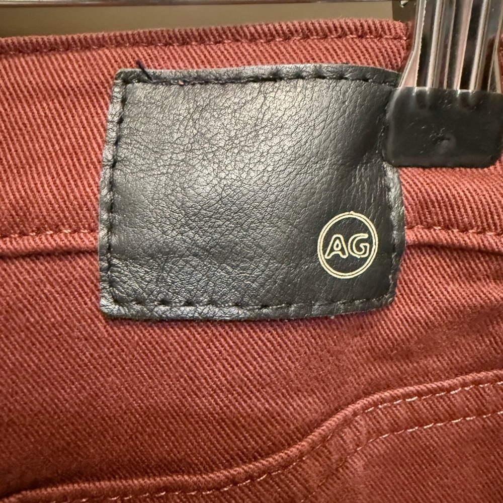 Ag Adriano Goldschmied Women's High-Rise Wide Leg Jeans in Burgundy. NWOT - Picture 3 of 4